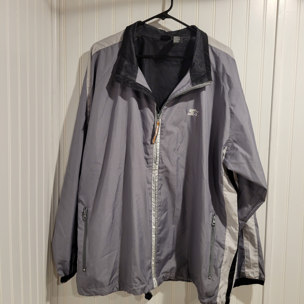 Men's Gray Starter Jacket Vintage Large